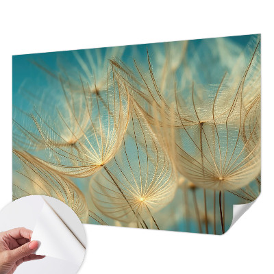 Removable wall mural wallpaper featuring an ethereal dandelion motif