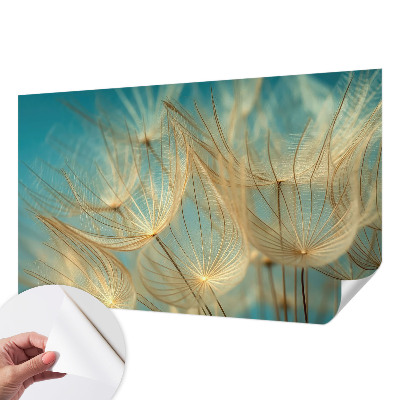 Removable wall mural wallpaper featuring an ethereal dandelion motif