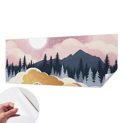 Peel and stick wall mural for living room Pink Sunset