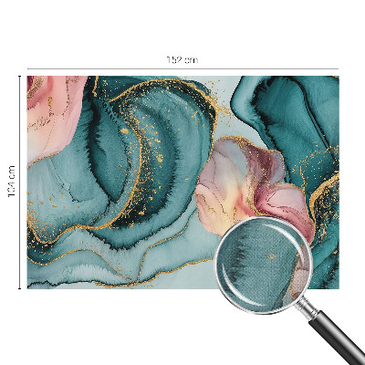 Peel and stick wall mural for living room with an artistic waves design