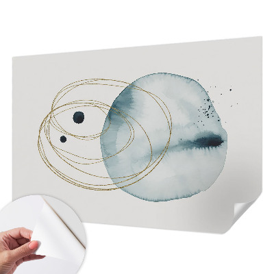 Removable wall mural wallpaper with an abstract connection design