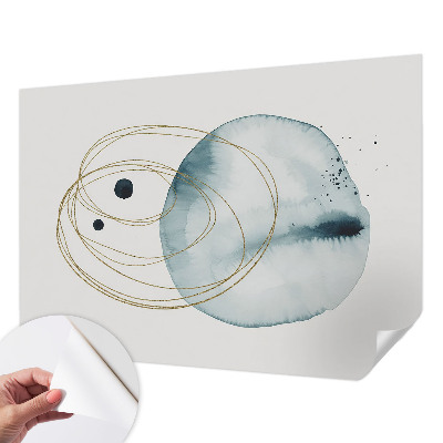 Removable wall mural wallpaper with an abstract connection design