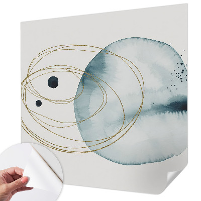 Removable wall mural wallpaper with an abstract connection design