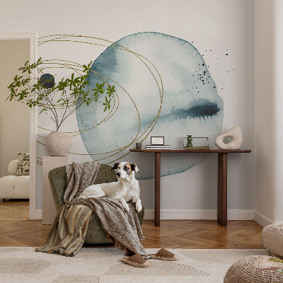 Removable wall mural wallpaper with an abstract connection design