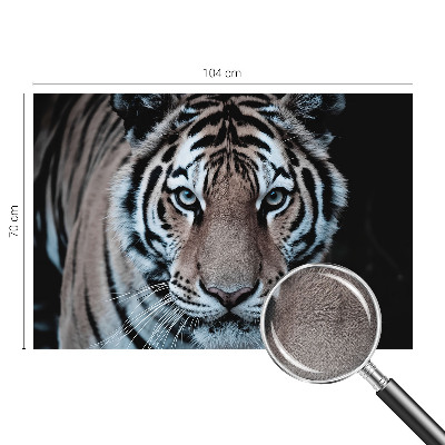 Nursery wall mural with a realistic tiger portrait for a child's room