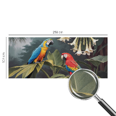 Peel and stick wall mural for bedroom Colorful parrots