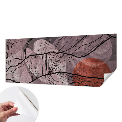 Peel and stick wall mural for kids' room with an energetic abstract design