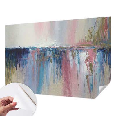Children's wall mural with a colorful abstract design