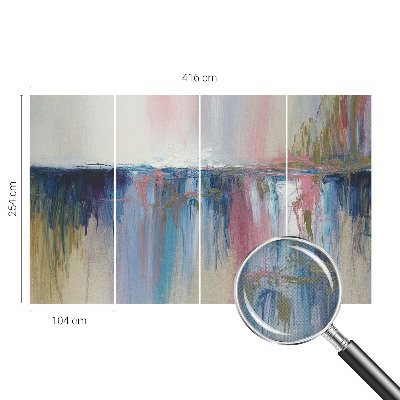 Children's wall mural with a colorful abstract design