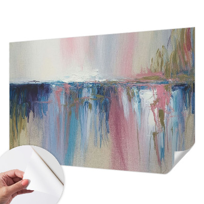 Children's wall mural with a colorful abstract design