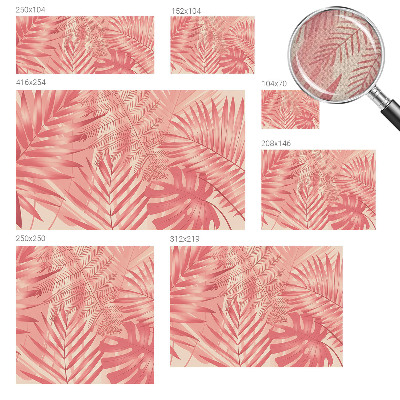 Peel and stick wall mural with tropical leaves design