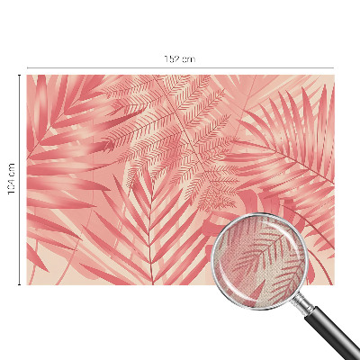 Peel and stick wall mural with tropical leaves design