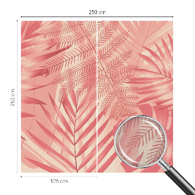 Peel and stick wall mural with tropical leaves design