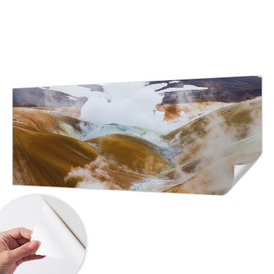 Baby room wall mural with a volcanic hills design