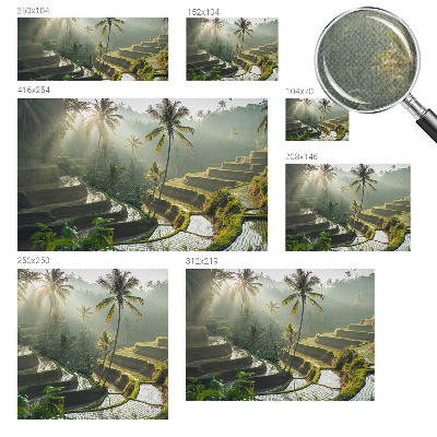 Peel and stick wallpaper mural with the Paradise terraces design
