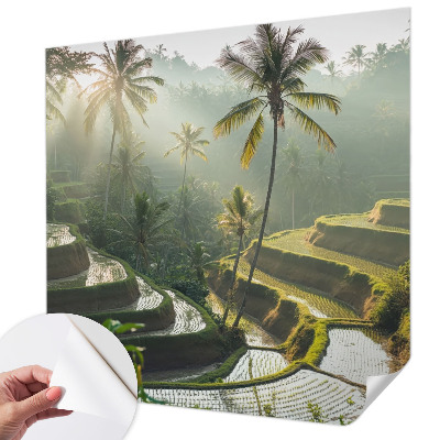 Peel and stick wallpaper mural with the Paradise terraces design
