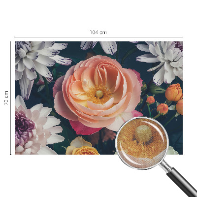Self-adhesive photo wallpaper with a floral motif titled 