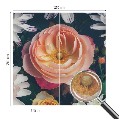 Self-adhesive photo wallpaper with a floral motif titled 