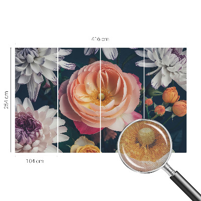 Self-adhesive photo wallpaper with a floral motif titled 