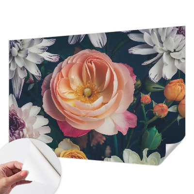 Self-adhesive photo wallpaper with a floral motif titled 