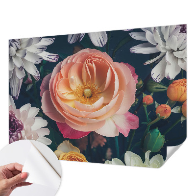 Self-adhesive photo wallpaper with a floral motif titled 