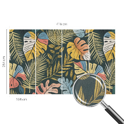 Peel and stick wall mural for living room with a tropical energy design