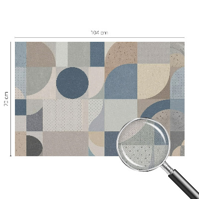 Removable wall mural wallpaper with a geometric mosaic design