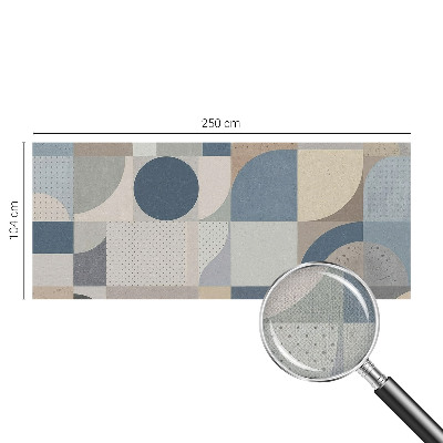 Removable wall mural wallpaper with a geometric mosaic design