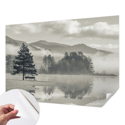 Peel and stick wall mural with a romantic landscape design for a bedroom