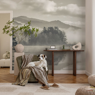 Peel and stick wall mural with a romantic landscape design for a bedroom