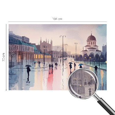 3D wall mural A rainy walk