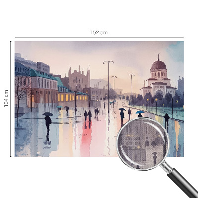 3D wall mural A rainy walk