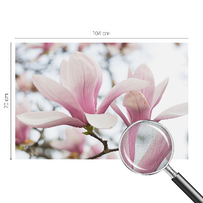 3D photo wallpaper mural with magnolia flowers