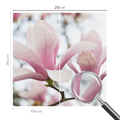 3D photo wallpaper mural with magnolia flowers