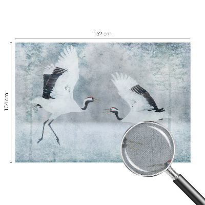 Peel and stick wall mural with a harmonious crane motif