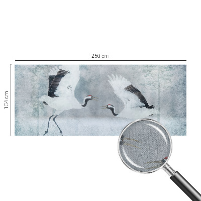 Peel and stick wall mural with a harmonious crane motif