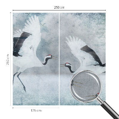 Peel and stick wall mural with a harmonious crane motif