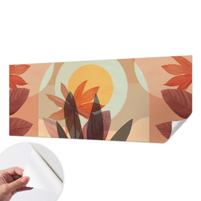Peel and stick wall mural for kids' room with a floral abstraction design