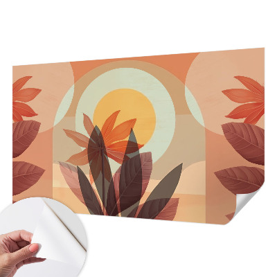 Peel and stick wall mural for kids' room with a floral abstraction design