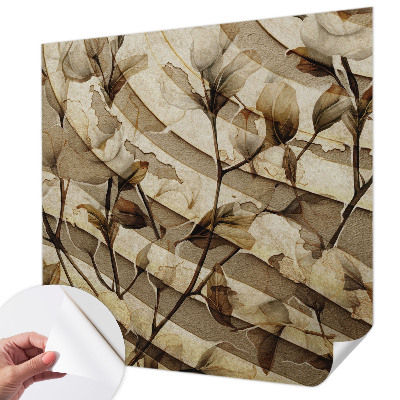 Nursery wall mural with a classic floral design