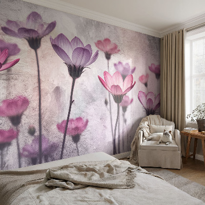 Children's wall mural Pastel flowers