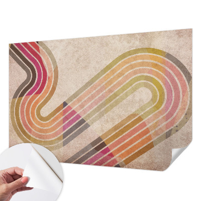 Peel and stick wall mural with a geometric line pattern