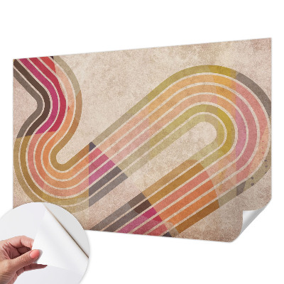 Peel and stick wall mural with a geometric line pattern
