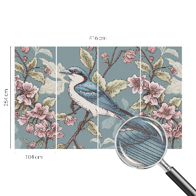 Stick-on wall mural with a Spring harmony design