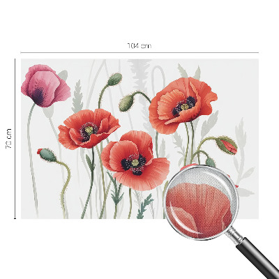Self-adhesive photo wallpaper with a red poppy motif