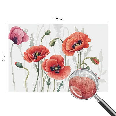 Self-adhesive photo wallpaper with a red poppy motif
