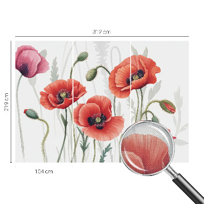 Self-adhesive photo wallpaper Red poppies