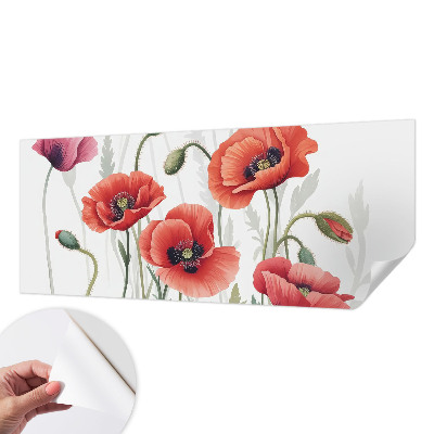 Self-adhesive photo wallpaper Red poppies