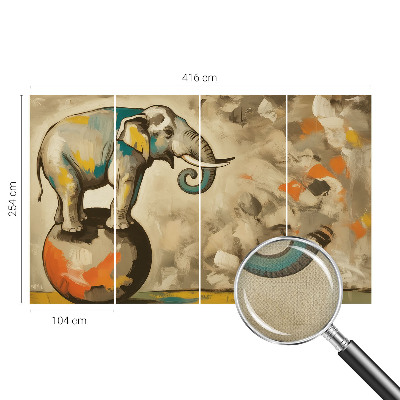 Removable wall mural wallpaper with an abstract elephant design