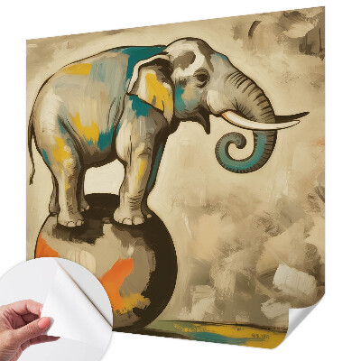 Removable wall mural wallpaper with an abstract elephant design